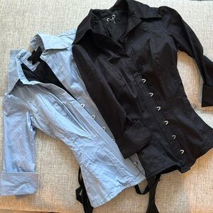CORSET STORY Shirt SET OF 2 Blue and Black 22"